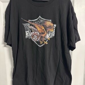 Vintage Bike Week Black Graphic T-Shirt with Eagle Design